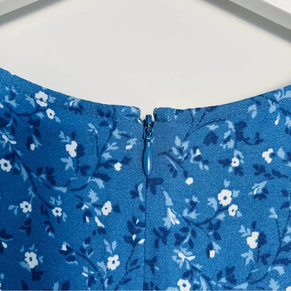 Reformation Noha blue sleeveless tank mini dress ditsy floral eve slit NWT